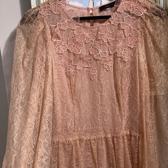 Elegant Lace Blouse in Peach by Zara - Picture 9 of 12